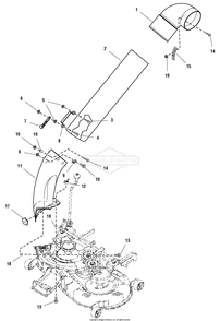 Chute Group Diagram and Parts List for 1695063 10724906 Briggs and Stratton Lawn Tractor Accessories